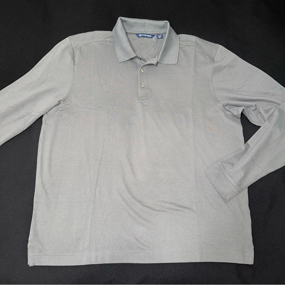 Cutter & Buck‎ Men's Gray Polo Shirt long sleeve XL